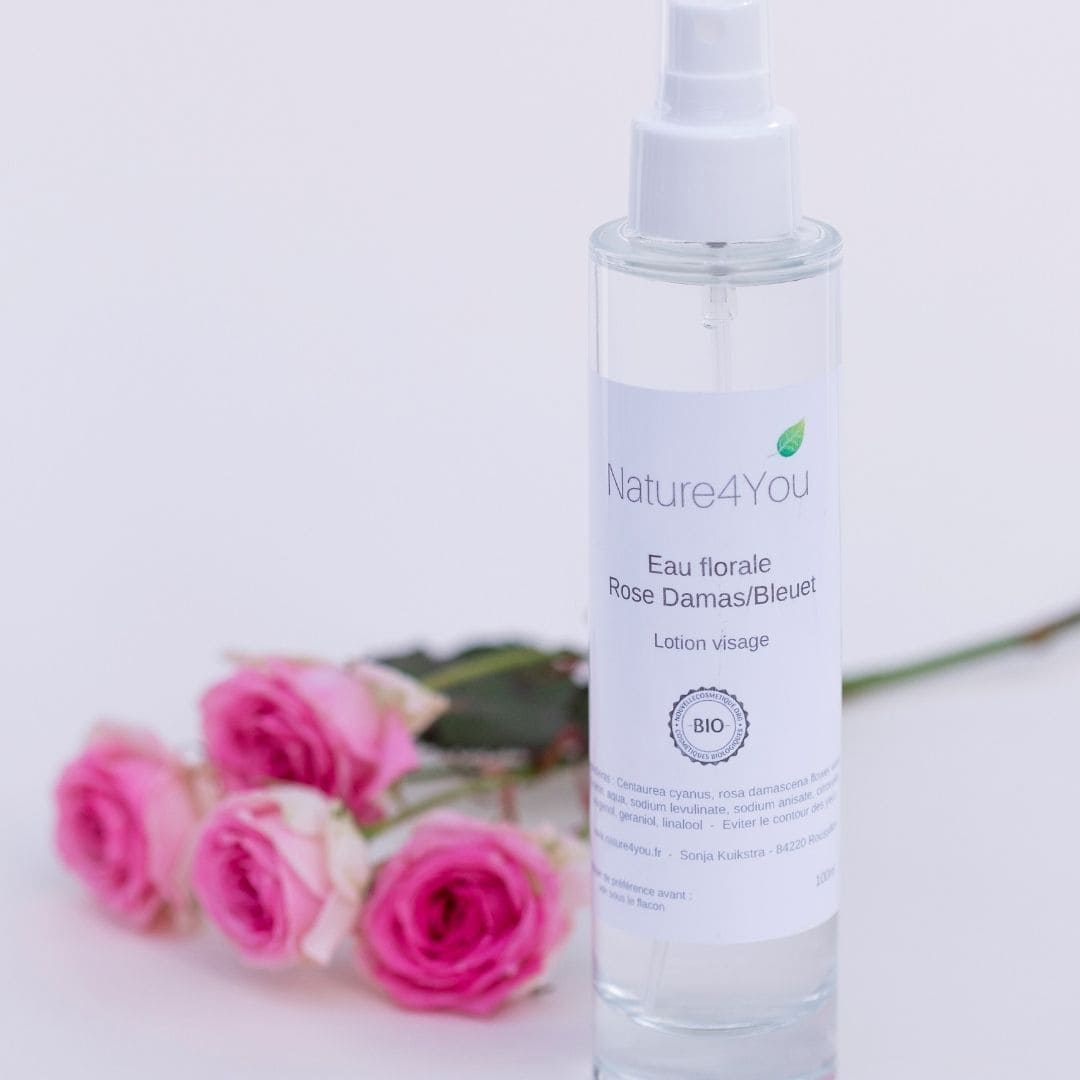 eau florale bio rose de damas fleur de bleuet nature4you lotion visage naturelle